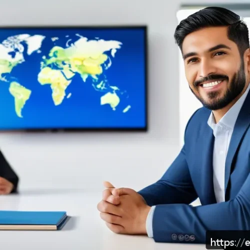 Home 30 국제물류관리사에게 필요한 소프트 스킬 - A multicultural international logistics manager negotiating with diverse suppliers around a large co...