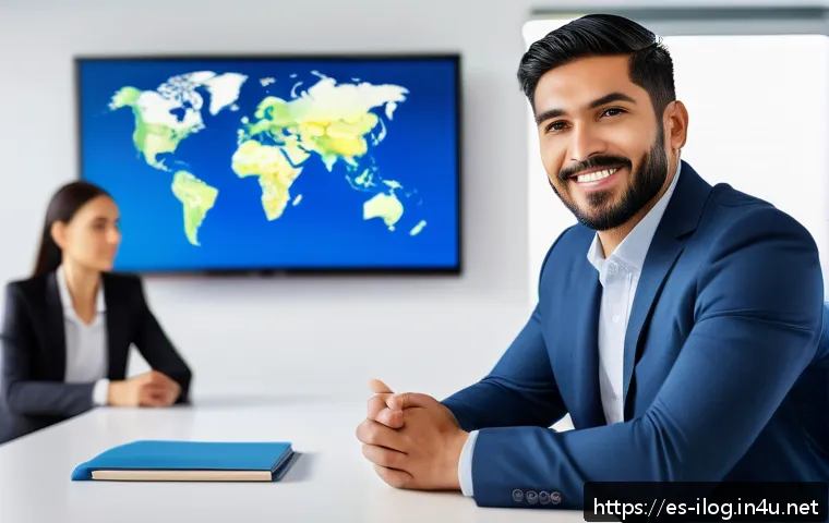 국제물류관리사에게 필요한 소프트 스킬 - A multicultural international logistics manager negotiating with diverse suppliers around a large co...